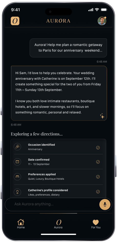 Aurora customer chat experience