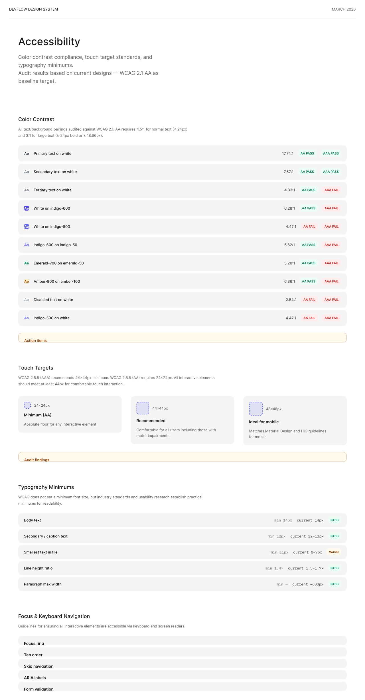 Design system accessibility
